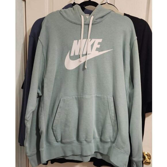 Nike Sweaters - Nike Logo Pullover Hoodie | Teal Blue | Size XL